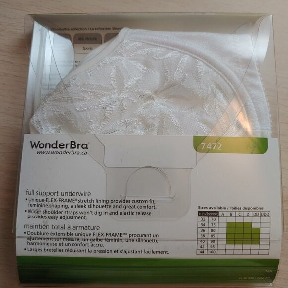 NWT WONDERBRA White full support underwire Flex Frame bra - Picture 4 of 6